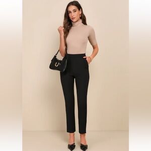 Lulus Kick It Black High-waisted Trouser Pants